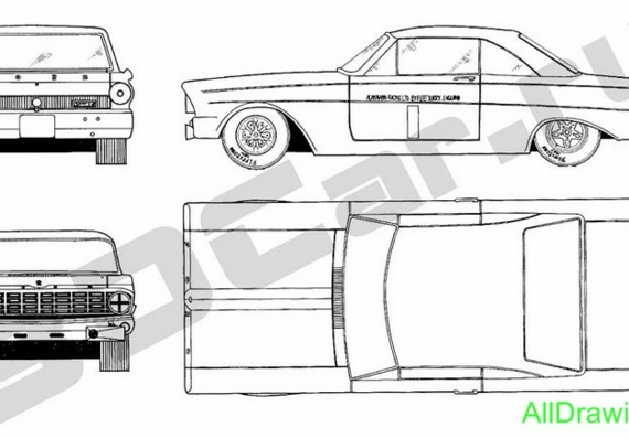 Ford Falcon - drawings (drawings) of the car